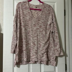 Heavy tunic cream and red